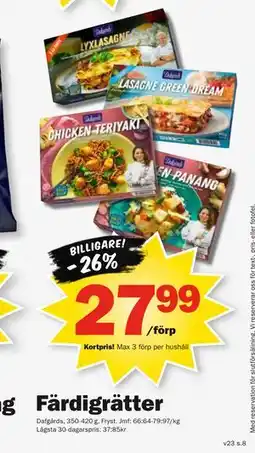 Pekås Färdigrätter, Medlemspris erbjuda
