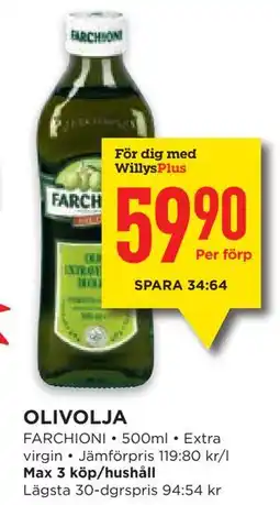 Willys OLIVOLJA, Medlemspris erbjuda