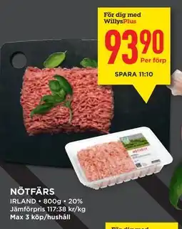 Willys NÖTFÄRS, Medlemspris erbjuda