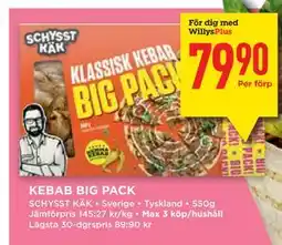 Willys KEBAB BIG PACK, Medlemspris erbjuda