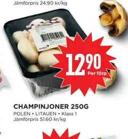 Willys CHAMPINJONER 250G erbjuda
