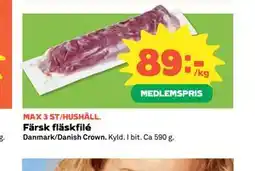 Coop Daglivs Färsk fläskfilé, Medlemspris erbjuda