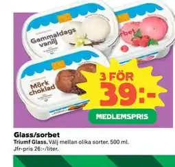Coop Daglivs Glass/sorbet, Medlemspris erbjuda