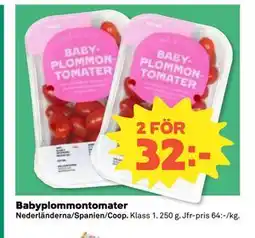 Coop Daglivs Babyplommontomater erbjuda