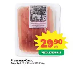 Coop Daglivs Prosciutto Crudo, Medlemspris erbjuda