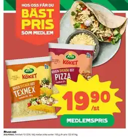 Coop Daglivs Riven ost, Medlemspris erbjuda