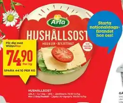 Willys Hemma HUSHÅLLSOST, Medlemspris erbjuda