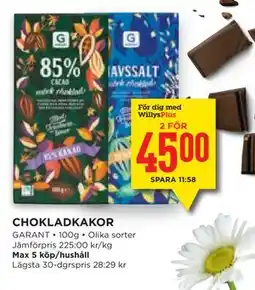 Willys Hemma CHOKLADKAKOR, Medlemspris erbjuda