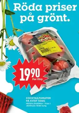 Willys Hemma COCKTAILTOMATER PÅ KVIST 500G erbjuda