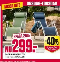 ÖoB BADEN BADEN STOL erbjuda
