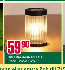 ÖoB UTELAMPA BORD SOLCELL erbjuda