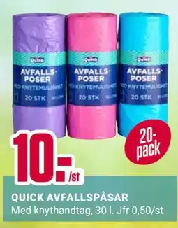 ÖoB QUICK AVFALLSPÅSAR erbjuda