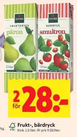 ICA Kvantum Frukt-, bärdryck erbjuda