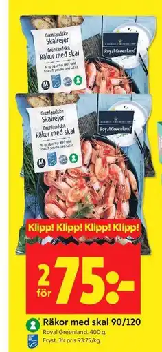 ICA Kvantum Räkor med skal 90/120 erbjuda