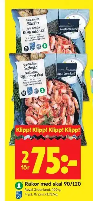 ICA Kvantum Räkor med skal 90/120 erbjuda