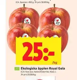 ICA Kvantum Ekologiska äpplen Royal Gala erbjuda