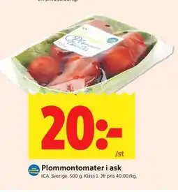 ICA Kvantum Plommontomater i ask erbjuda