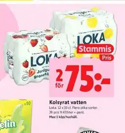 ICA Kvantum Kolsyrat vatten, Medlemspris erbjuda