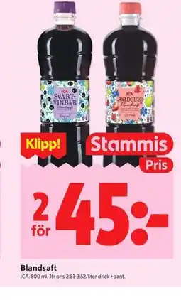 ICA Kvantum Blandsaft, Medlemspris erbjuda
