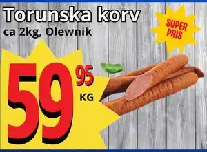 Supergrossen Torunska korv erbjuda