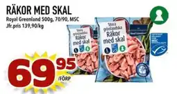 Din Mat ROYAL GREENLAND Räkor med skal erbjuda