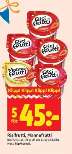 ICA Kvantum Risifrutti, mannafrutti erbjuda