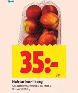 ICA Kvantum ICA Nektarineri korg erbjuda
