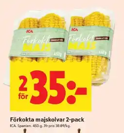 ICA Kvantum ICA Förkokta majskolvar 2-pack erbjuda