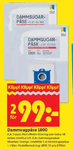 ICA Kvantum ICA Dammsugpåse 1800 erbjuda
