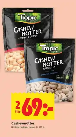 ICA Kvantum Cashewnötter erbjuda