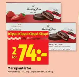 ICA Kvantum ANTHON BERG Marsipantårtor erbjuda