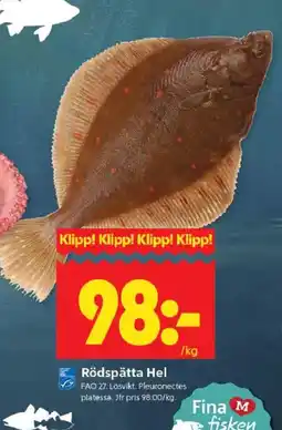 ICA Kvantum Rödspätta hel erbjuda