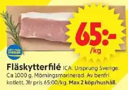 ICA Supermarket Fläskytterfilé erbjuda