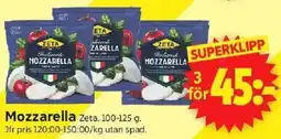 ICA Supermarket ZETA Mozzarella erbjuda