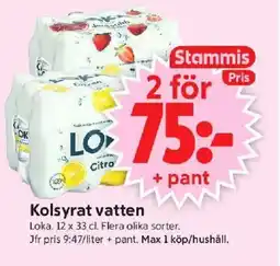 ICA Supermarket LOKA Kolsyrat vatten erbjuda