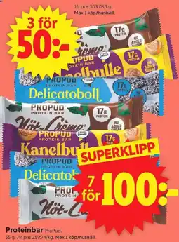 ICA Supermarket PROPUD Proteinbar erbjuda