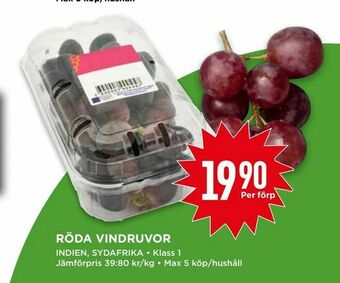 Willys Röda vindruvor erbjuda