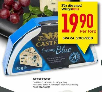 Willys Dessertost erbjuda
