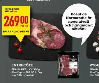 Willys Entrecôte erbjuda