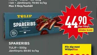 Willys Spareribs erbjuda