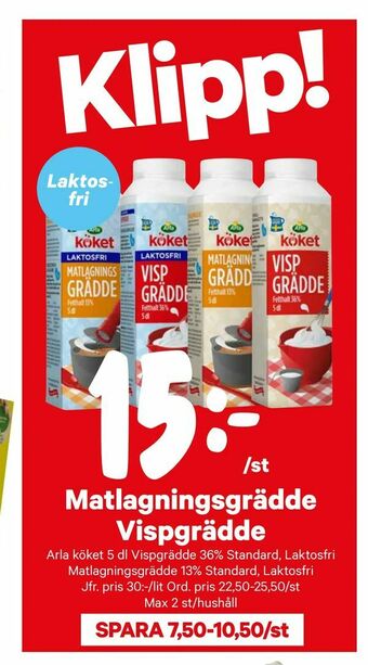 City Gross Matlagningsgrädde Vispgrädde erbjuda