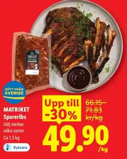Lidl MATRIKET Spareribs erbjuda