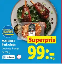 Lidl MATRIKET Pork wings erbjuda
