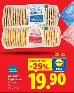 Lidl MATRIKET Rȧg/Vetekaka erbjuda