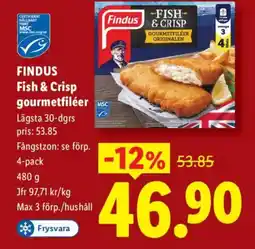 Lidl FINDUS Fish & Crisp gourmetfiléer erbjuda