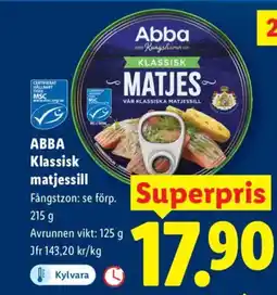 Lidl ABBA Klassisk matjessill erbjuda