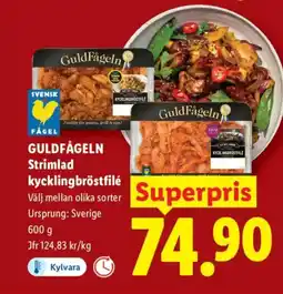 Lidl GULDFÅGELN Strimlad kycklingbröstfilé erbjuda
