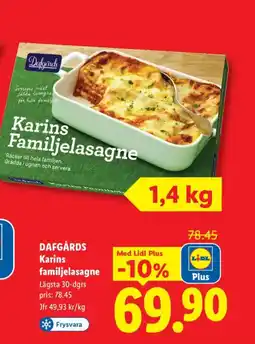 Lidl DAFGÅRDS Karins familjelasagne erbjuda