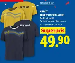 Lidl CRIVIT Supportertröja Sverige erbjuda