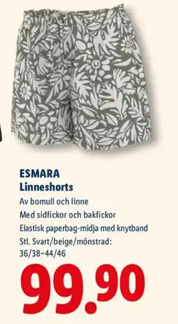 Lidl ESMARA Linneshorts erbjuda
